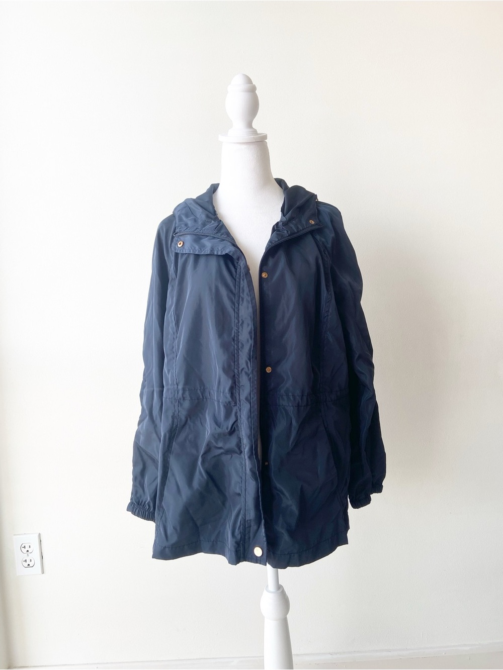 Navy Lightweight Hooded Rain Jacket